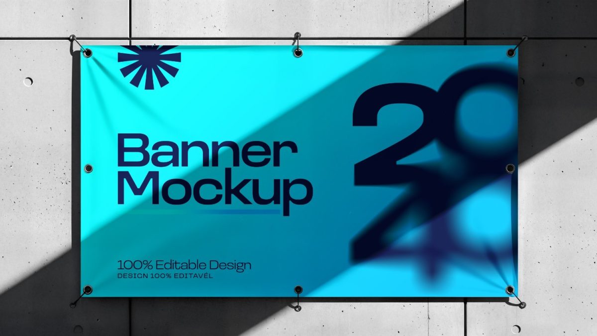 Banner Mockup 100% Editable Design para Marketing PSD Editável