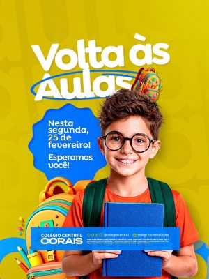 Volta às Aulas Escola Infantil Fevereiro PSD Editável