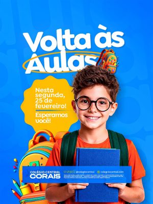 Volta às Aulas Coleção Escolares Segunda 25 Fevereiro PSD Editável