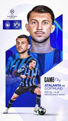 Futebol Game Day Atalanta vs Dortmund UEFA Champions League PSD Editável