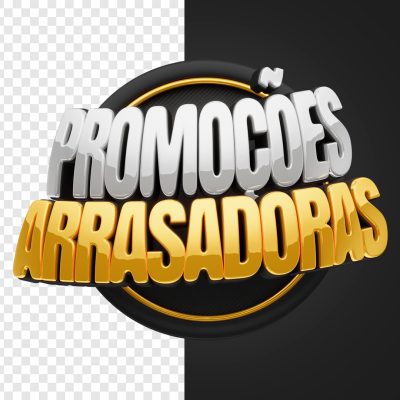 Promoções Arrasadoras Logo 3D Marketing Ofertas PSD Editável