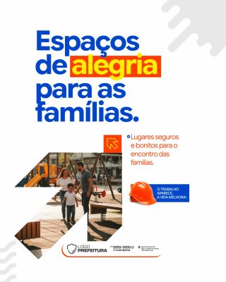 Espaços de Alegria para as Famílias Template Social PSD Editável