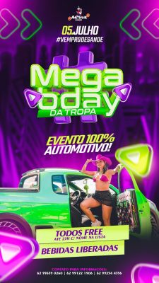 Evento Mega BDay da Tropa 05 Julho Festa Automotiva PSD Editável