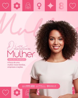 Dia Internacional da Mulher 08 de Março Banner Empoderamento PSD Editável