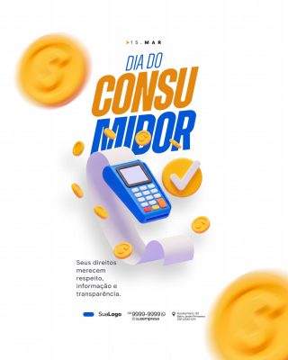 Dia do Consumidor Seus Direitos Respeito e Transparência PSD Editável