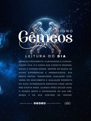 Signo Gêmeos Leitura do Dia Horóscopo PSD Editável