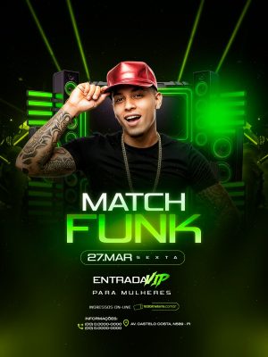 Flyer Próximos Shows Match Funk 27 de Março PSD Editável