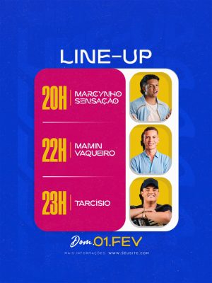 Line-Up Marcynho Sensação Mamin Vaqueiro Tarcísio PSD Editável