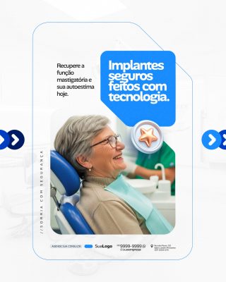 Odontologia Implantes Seguros feitos com Tecnologia PSD Editável