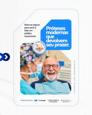 Odontologia Próteses Modernas Que Devolvem Seu Prazer PSD Editável