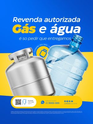 Revenda Autorizada Gás e Água É Só Pedir que Entregamos Distribuidora PSD Editável