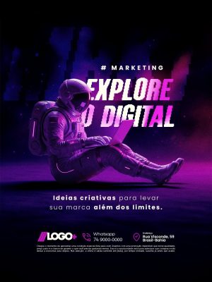 Marketing Digital Explore o Digital Ideias Criativas PSD Editável