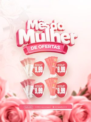Mês da Mulher De Ofertas Design de Produtos Promocional PSD Editável