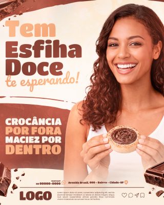 Esfiharia Esfiha Doce Te Esperando Crocância por Fora Maciez por Dentro PSD Editável