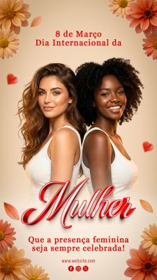 8 de Março Dia Internacional da Mulher PSD Editável