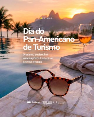 Turismo Dia Pan-Americano 01 de Março Post PSD Editável