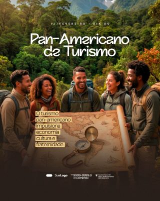 Dia Pan-Americano do Turismo 27 de Fevereiro Template Profissional PSD Editável