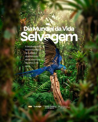 Dia Mundial da Vida Selvagem Biodiversidade Terrestre PSD Editável