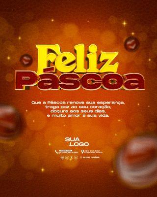 Feliz Páscoa Que a Páscoa Renove Sua Esperança PSD Editável