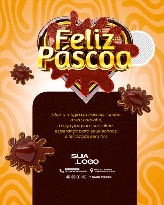 Feliz Páscoa Data Comemorativa PSD Editável
