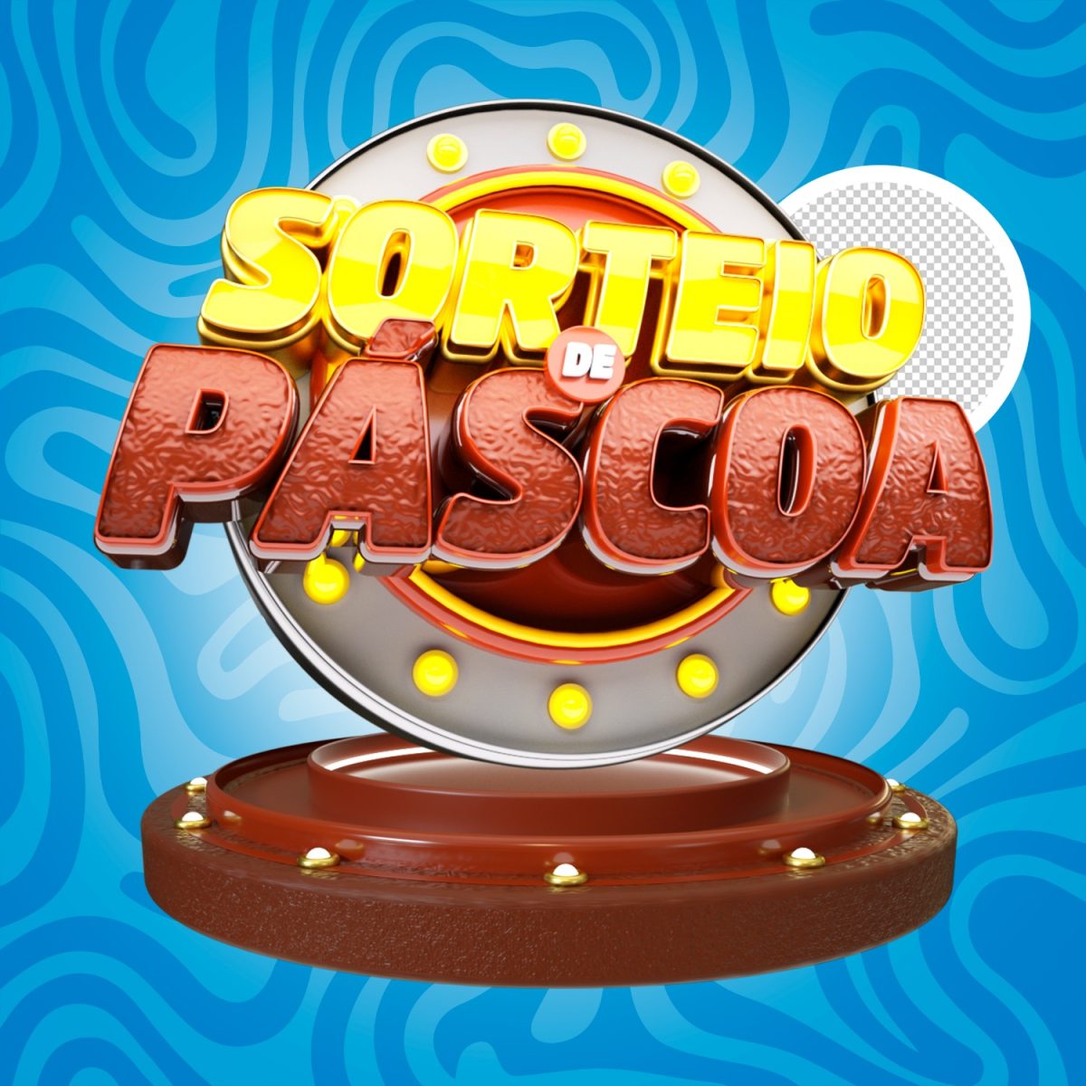 Selo 3D Sorteio de Páscoa para Redes Sociais
