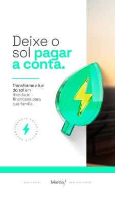 Energia Solar Sustentabilidade e Economia de Energia Social Media PSD Editável