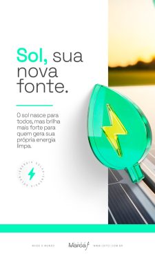 Energia Solar Sustentabilidade e Economia de Energia Social Media PSD Editável
