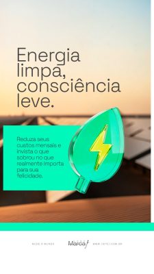 Energia Solar Sustentabilidade e Economia de Energia Social Media PSD Editável