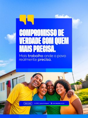 Post Prefeitura Compromisso com o Povo Arte Política PSD Editável