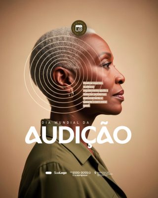 Audição Dia Mundial da Audição Saúde Auditiva PSD Editável