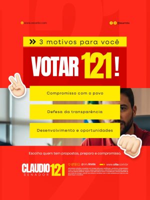Campanha Política Claudio Senador PSD Editável