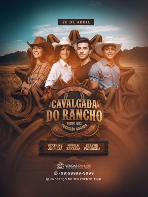 Cavalgada do Rancho Tradição Gaúcha 28 de Abril PSD Editável
