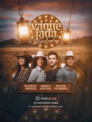 Vaquejada Exclusiva Evento Sertanejo Festa Country PSD Editável