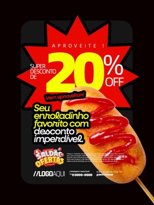 Saldão de Ofertas Seu Enroladinho Favorito Super Desconto 20% OFF PSD Editável