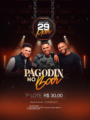 Flyer Pagodin no Bar 29 Março Evento Musical PSD Editável