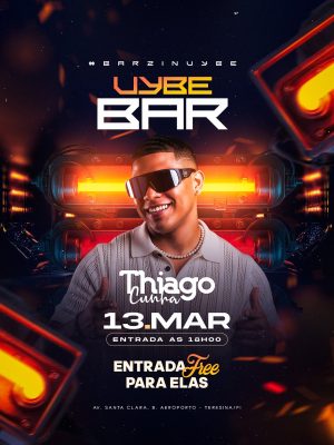 Flyer Próximos Shows Uybe Bar Thiago Cunha 13 MAR  PSD Editável