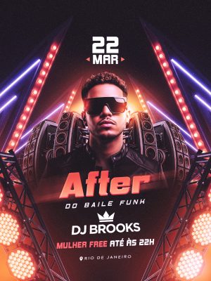 Flyer After do Baile Funk Social Media Feed PSD Editáve