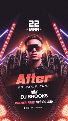 Flyer After do Baile Funk Social Media Story PSD Editáve