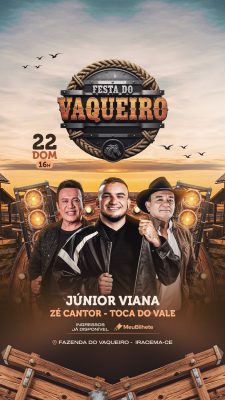Festa do Vaqueiro Iracema-CE Júnior Viana Zé Cantor Toca do Vale PSD Editável