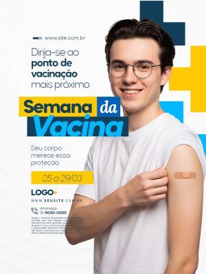Semana da Vacina Seu Corpo Merece Essa Proteção PSD Editável