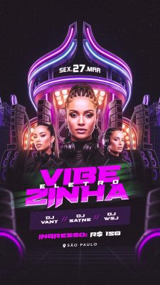 Flyer Vibezinha Eletro Social Media Story PSD Editáve