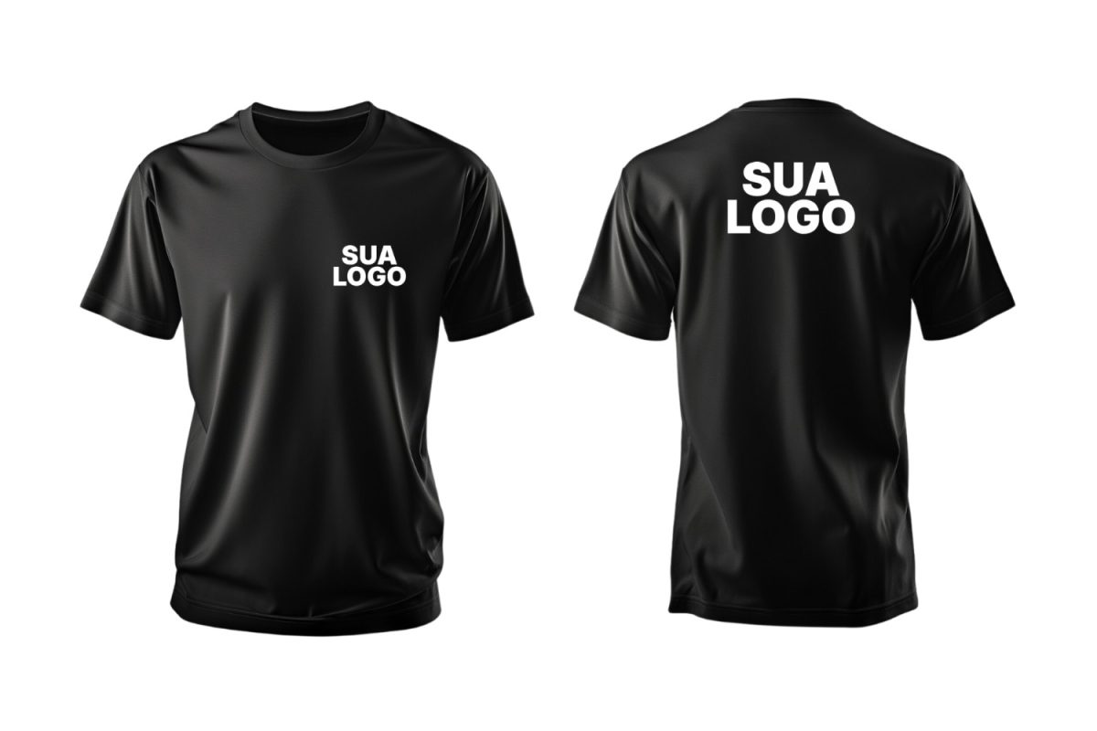 Mockup de Camisa T-Shirt Preta PSD Editável