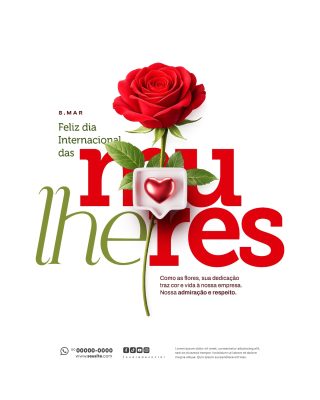 Mulheres 8 de Março Dia Internacional da Mulher Template PSD Editável
