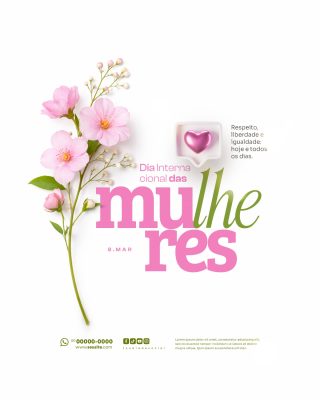 Dia Internacional da Mulher Lute como Mulher PSD Editável