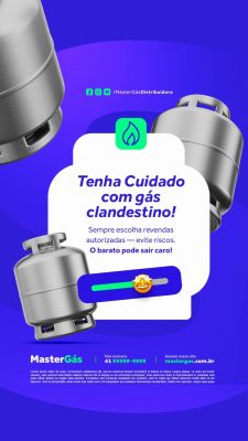 Story Distribuidora de Gás Tenha Cuidado com Gás Clandestino PSD Editável