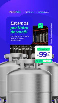 Story Distribuidora de Gás Estamos Pertinho de Você PSD Editável