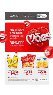Story Mãe Merece o Melhor Semana das Mães Oferta 30% OFF PSD Editável