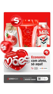 Mães Semana das Mães Economia Com Afeto Só Aqui  PSD Editável