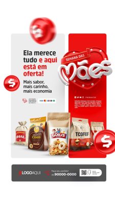 Story Semana das Mães Ela Merece Tudo Aqui Está em Oferta PSD Editável