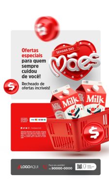 Story Semana das Mães Ofertas Especiais PSD Editável